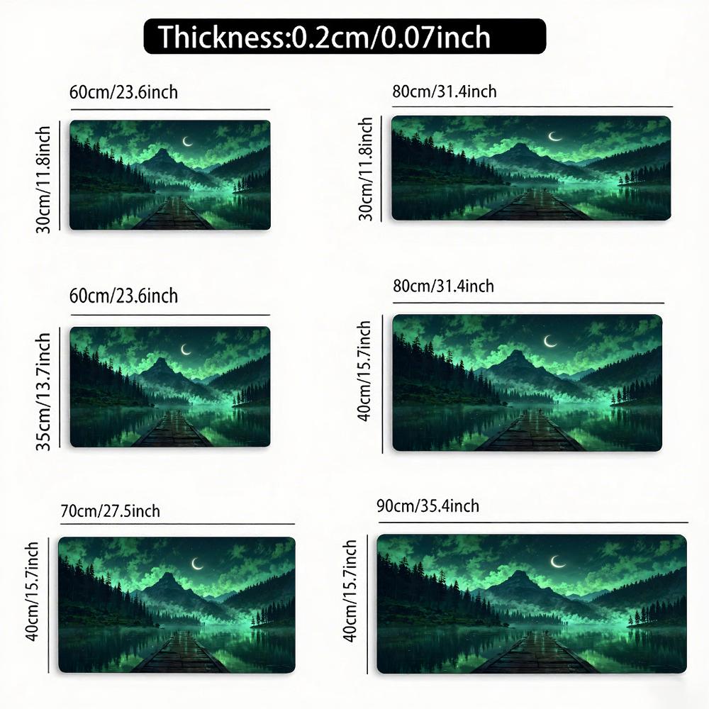 Starsmoonmountainlake Landscape Mouse Pad Large Rubber Nonslip Desk Accessories Mousepad For Officegamer Keyboard Decor Mat