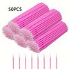 50pcs Pink Micro Applicator Brushes Disposable Tools for Precise Eyelash Extensions, Mascara Application, Makeup Cleaning Ideal for Beauty Salon Use