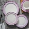 Light Luxury Purple Ceramic Plate High End Restaurant Delicious Dishes Fish Plate French Style Afternoon Tea Dessert Plates