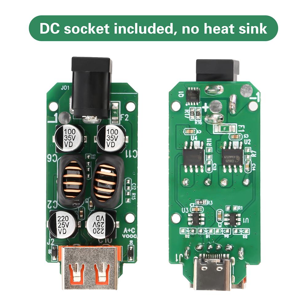 Автомобильный понижающий зарядный модуль DC9V-30V VOOC Мультипротокольный USB A 30 Вт + Type C 20 Вт Двухпортовый Независимый Модуль Быстрой Зарядки