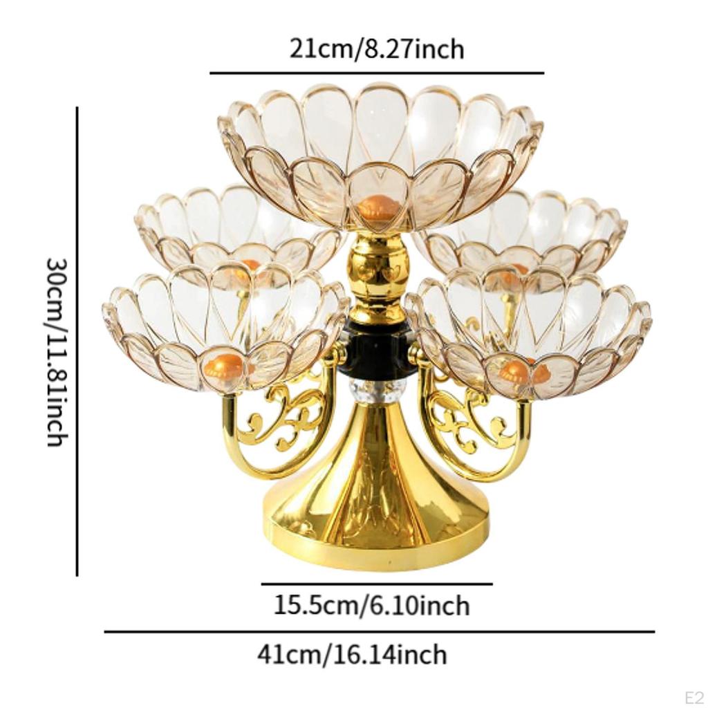 Snack Serving Tray,Rotating Dried Fruit Plate,Modern Divided Dishes,Appetizer Platter for