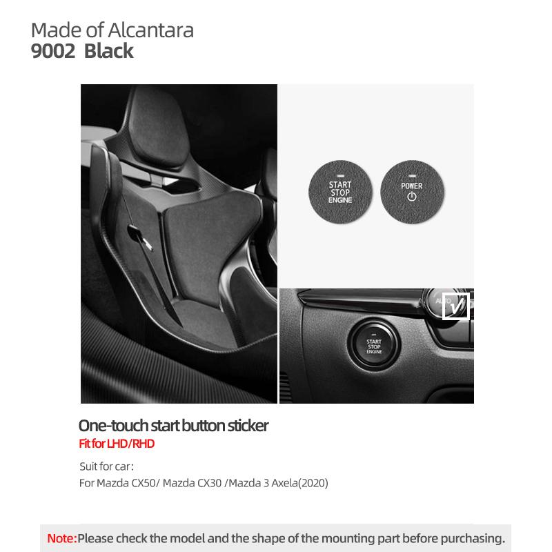 Betterhumz Для Mazda 3 Axela CX50 CX30 - Наклейки-отделки кнопки запуска двигателя Start Stop из Алькантары, Аксессуары для интерьера автомобиля