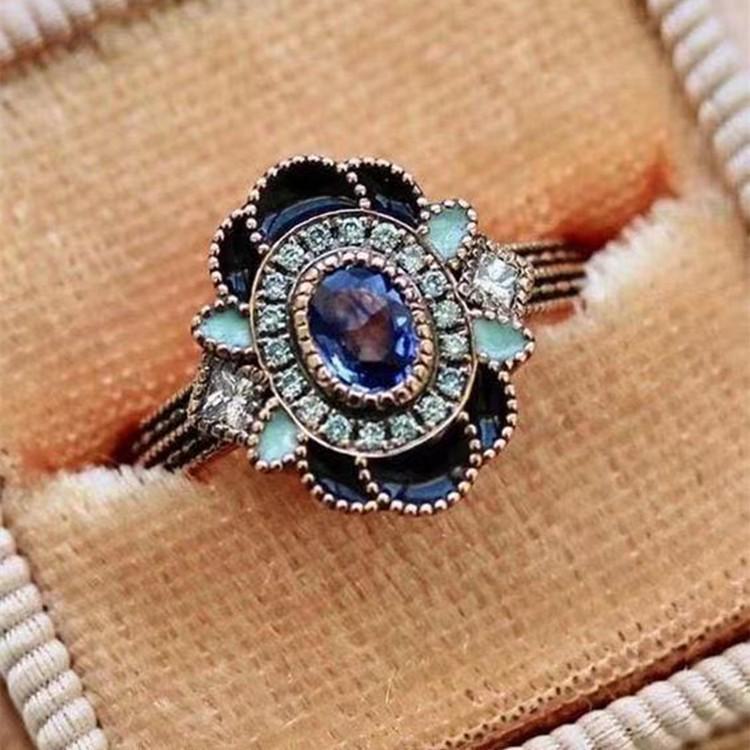 Кольцо Weiya White Sapphire Zircon Square Ring - европейская и американская мода на свадебные украшения