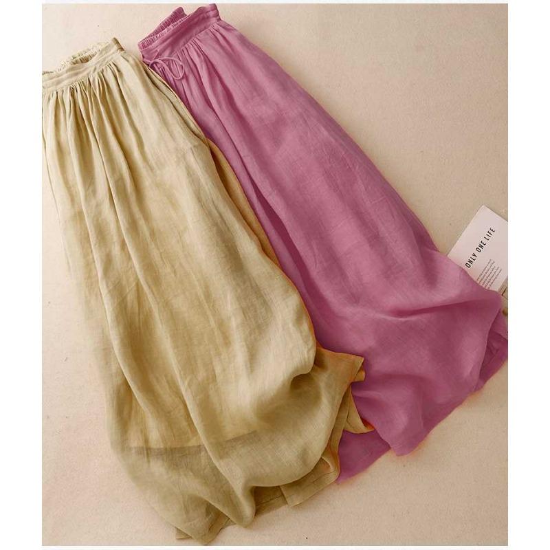 Свободная двухслойная юбка с эластичной талией и широкими штанинами