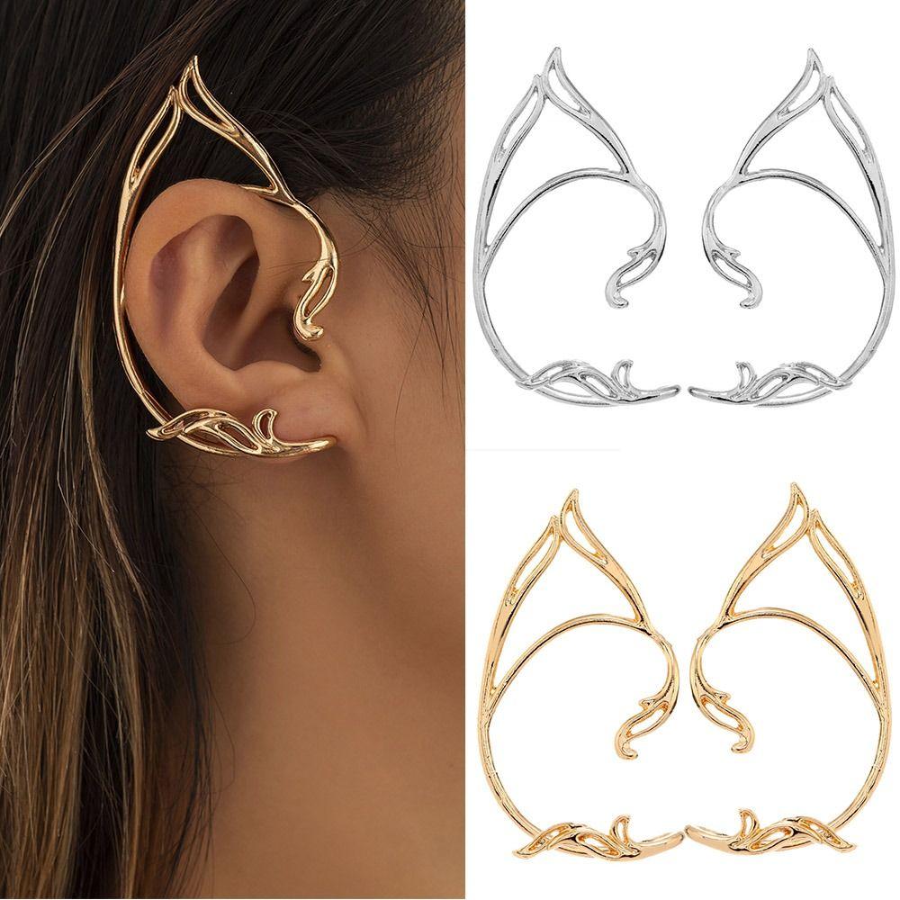 Zinc Zinc Alloy Elf Ear Clip Ear Cuff Cat Ear Hollow Ear Clips Sweet Halloween