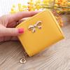 Durable Bow Cosmetic Bag Portable Solid Color Coin Purse Zipper Sanitary Napkins Organizer