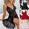 Женское сексуальное белье Одежда для сна Прозрачная Соблазнительная Кружевная Майка Комплект из 2 предметов Платье для сна Пижама Ночная рубашка