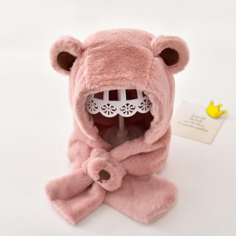 Baby Hat Scarf Integrated Neck Hat Baby Autumn and Winter Cute Super Cute Boys and Girls Winter Children's Ear Hat