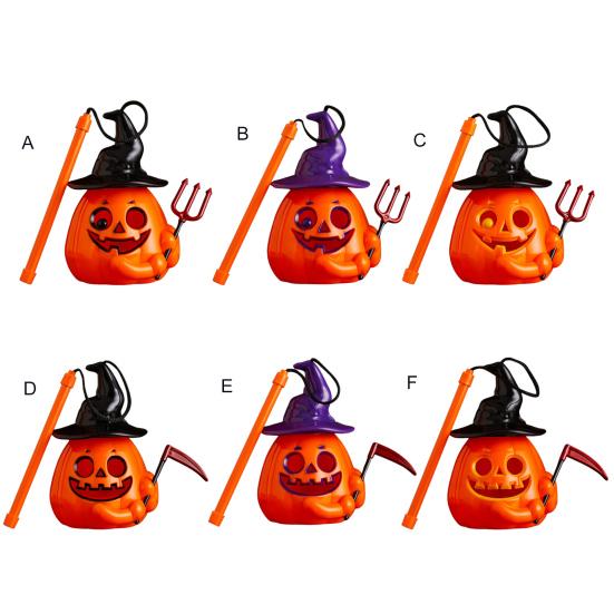 Halloween Pumpkin Lantern LED Lighted Pumpkin Light Decoration Portable Handheld Night Lamp for Halloween Party Decoration
