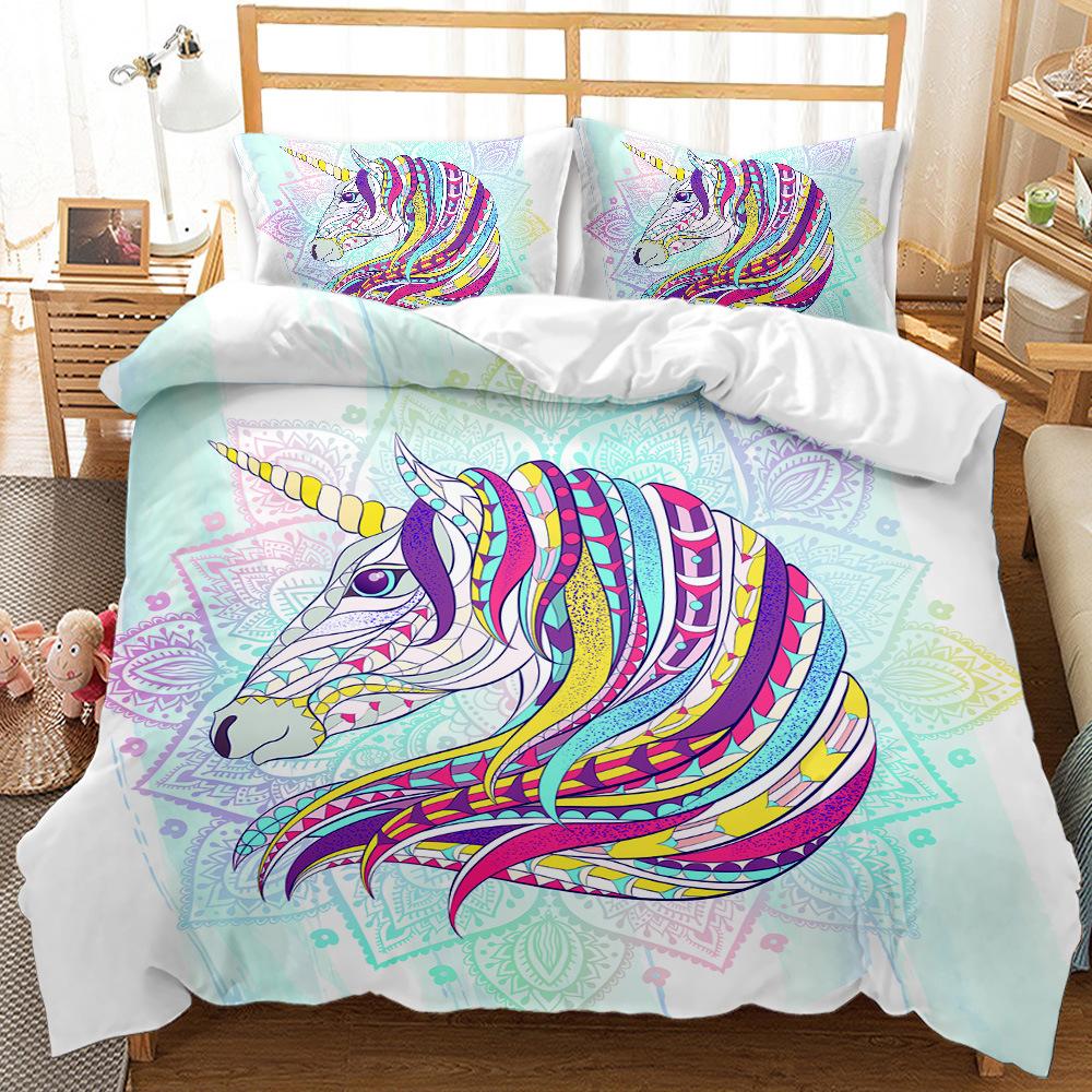 3D Bohemian Bedding Set King Queen Bed Duvet Cover Pillowcases 2/3pcs Animal Cover Set Kid Adult Gift Exotic Style