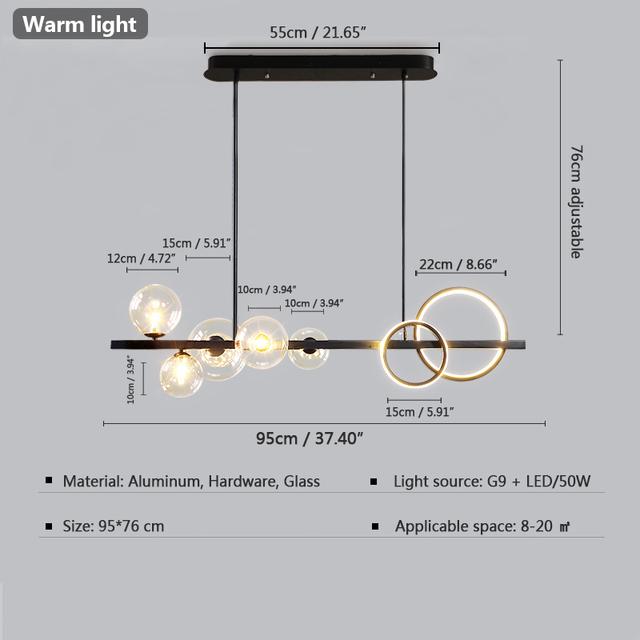 Glass Bubble Pendant Lamp Black Glod Modern NEW Long Ceiling Chandeliers Light Indoor LED Hanging Ceiling Interior Lighting