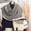 Simple Design In Spring and Summer Striped Scarf High-end Women's Imitation Cotton and Linen Travel Photo Fashionable Exterior Scarf Shawl