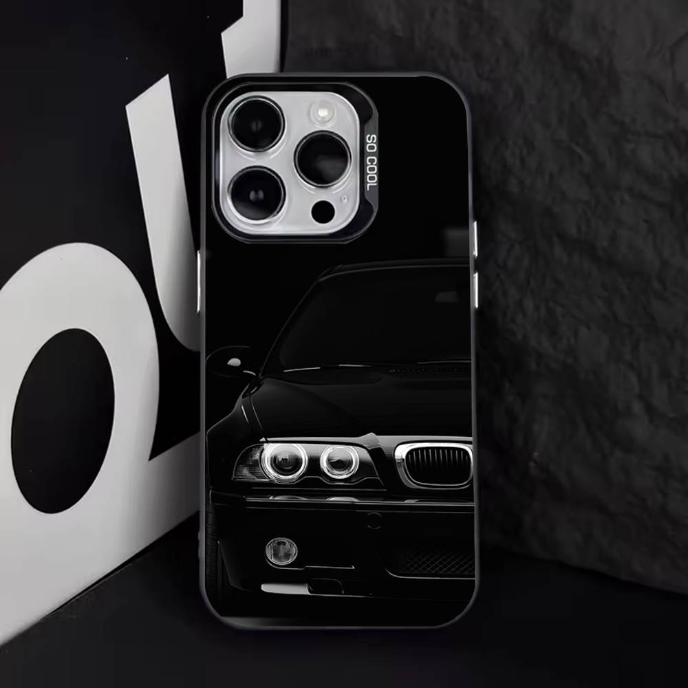 E30-Машина для B-BMWS-ES Чехол для телефона Для iPhone 17,16,15,14,13,12,11,Pro,XS,Max,Plus,Mini,SE4,E Черный Матовый Ударопрочный Чехол