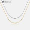 925 Sterling Silver Gold Zircon CZ Line Pendant Long Chain Necklace Fine Jewelry Crystal Jewelry 2023 Wedding Choker