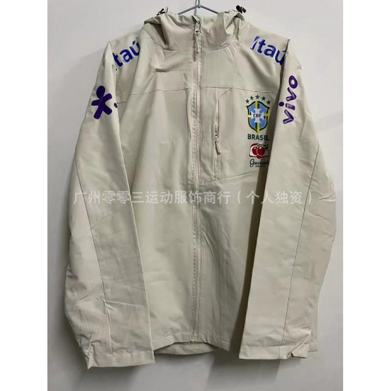 Soccer Training Jersey Neymar Santos Brazil Team Half-zip Jacket Polo Embroidery Sportswear