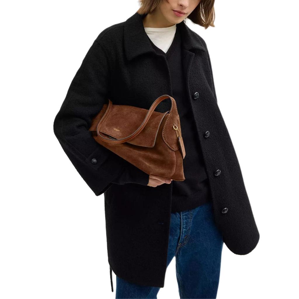 COACH Chelsea Cow Split Leather Shoulder Bag Large Women's Warm Brown CDT20-B4WBR