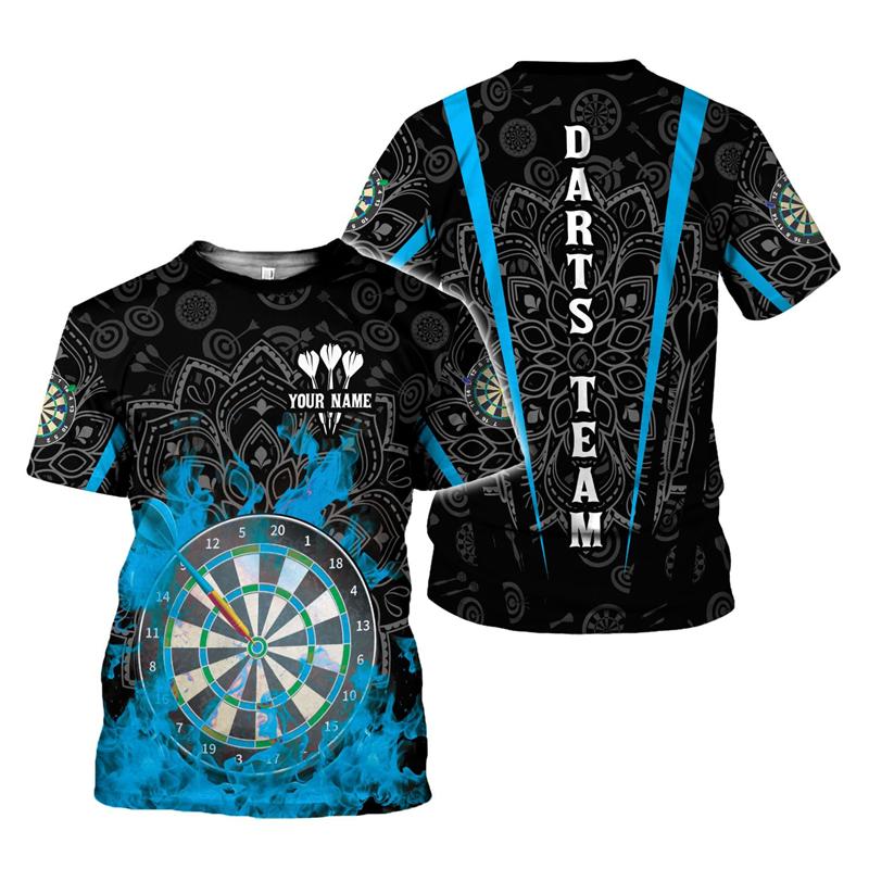 Персонализированная 3D-печатная футболка с изображением дартсмена, футболка для фанатов дартса, летние свободные топы с коротким рукавом, одежда