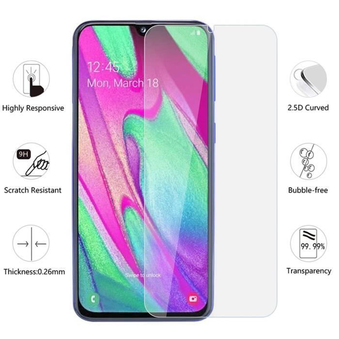Coque pour pour Samsung Galaxy A40 - Silicone Souple Transparent + Verre Trempé Integral Protection Ecran [Phonillico®]