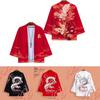 Japanese Traditional Clothing 3D Dragon Pattern Kimono Men's Cardigan Retro Samurai  Beach Oversized Cardigan Yukata
