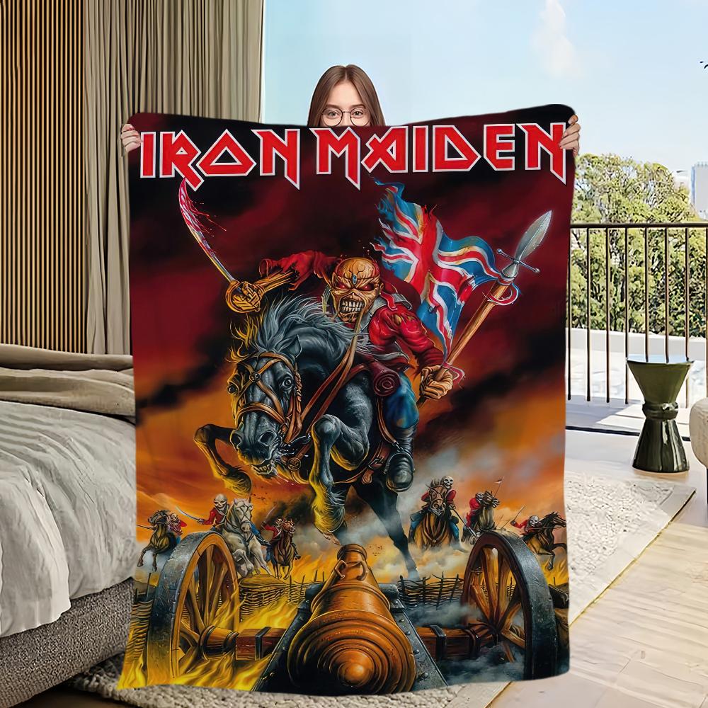 Band Iron Maidens Blanket Skin Friendly Comfort Warm Soft Plush for Sofa Living Room Office Bedroom