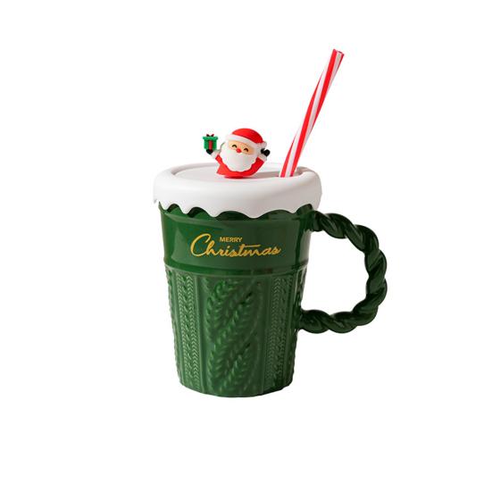 Рождественская елка керамическая кружка 400 мл керамическая соломенная кофейная кружка парная кофейная кружка праздничное украшение стола подарочная кружка для любителей кофе