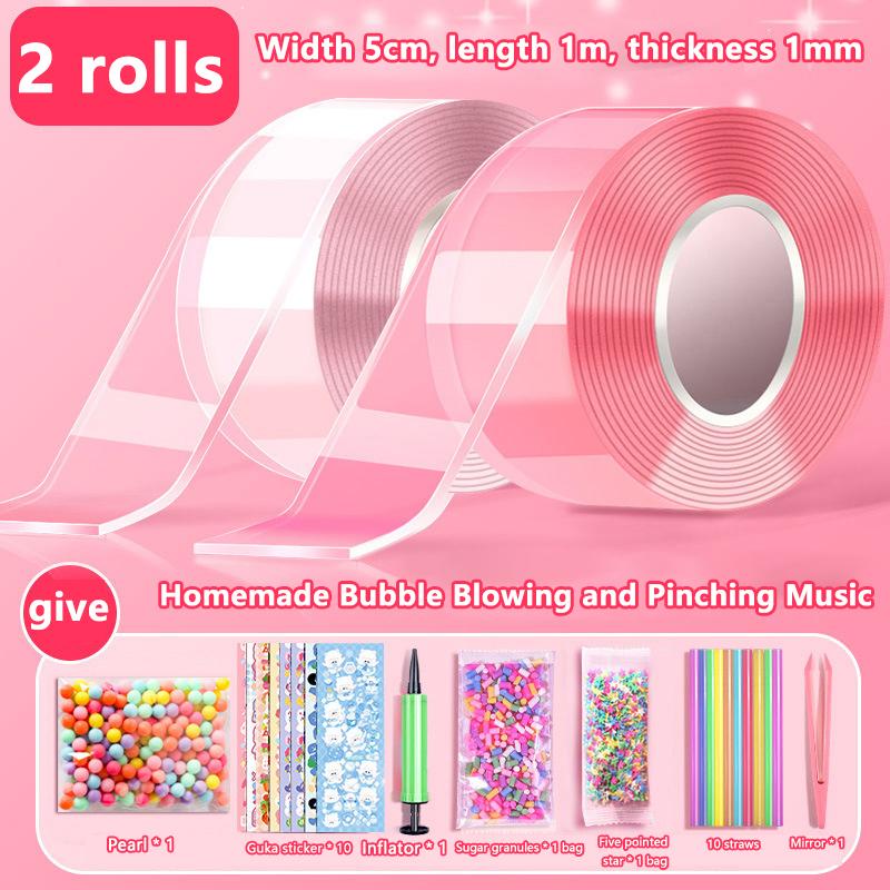 1 набор детских подарков Pet Nano Glue Diy Blow Bubble Nano Glue Двусторонняя лента Sticky Ball Tape Crafts Toys
