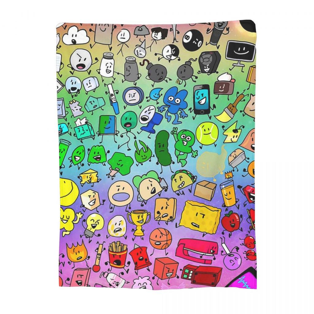 BFDI Inanimate Insanity Все Персонажи Плед Мягкий Теплый Фланелевый Плед Плюшевый для Кровати Гостиной Пикника Путешествий Дома Дивана