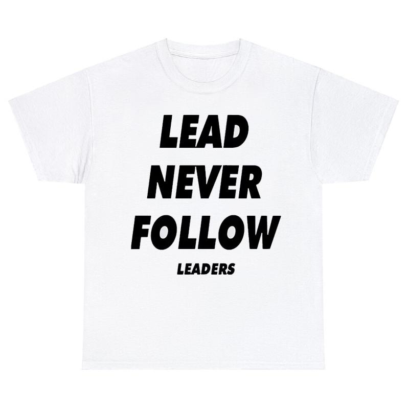 Chief Keef Футболка с принтом Lead Never Follow Leaders Мужская Винтажные Футболки Повседневная Хлопковая Оверсайз с коротким рукавом Streetwear