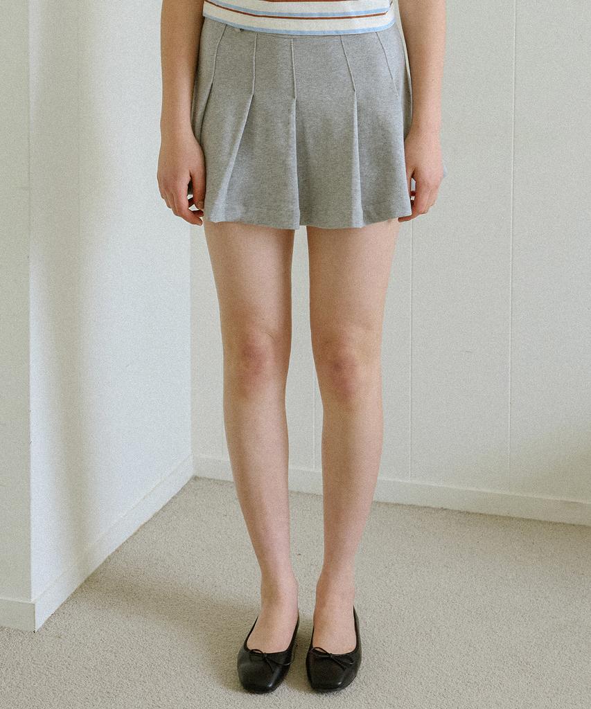 Letter From Moon Miyu Pleated Mini Skirt (Gray)