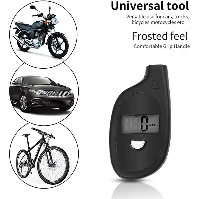 Digital Tire Pressure Gauge with LCD Display - Auto & Motorcycle Air Pressure Tester and Safety Alarm Tool