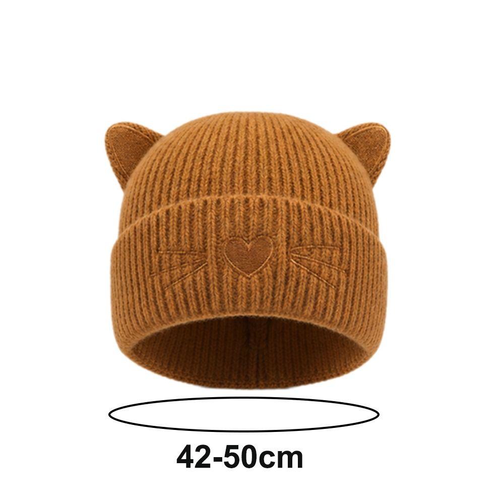 Soft Warm Winter Cap Cat Ear Embroidered Bonnet Casual Casual Knit Cap Autumn Winter