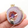 1Pc Energy Natural Agates Pendants with Amethyst, Fashion Handmade Irregular Druze Charms for Jewelry Making DIY Accessories Fit Necklaces Craft Gift