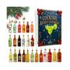 Cocktail Advent Calendar with 24 2D Flat Cocktail Ornaments 24 Days Christmas Countdown Calendar Xmas Surprise Gifts