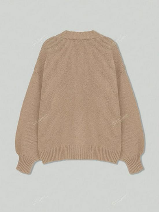 European V-Neck Single-Breasted Strawberry Knit Cardigan