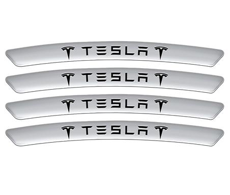 AMO1 4Pcs For Tesla Model 3 Model S Model X Model Y Cybertruck Roadster Mod Wheel Hub Stickers Wheel Rims Aluminium Decoration Strips