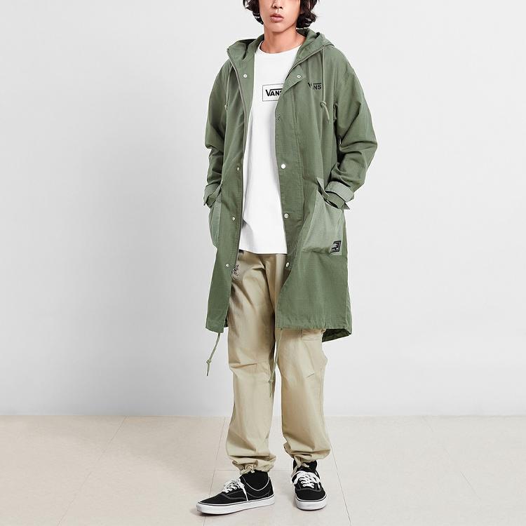 Vans Color Block Casual Hooded Jacket Men Jackets Dark-Green VN0A4MLIKCZ