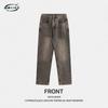 Осень и зима Новые прямые джинсы мужские Ins Trend Wasteland Post Apocalyptic Style Мужские свободные прямые брюки мужские брюки