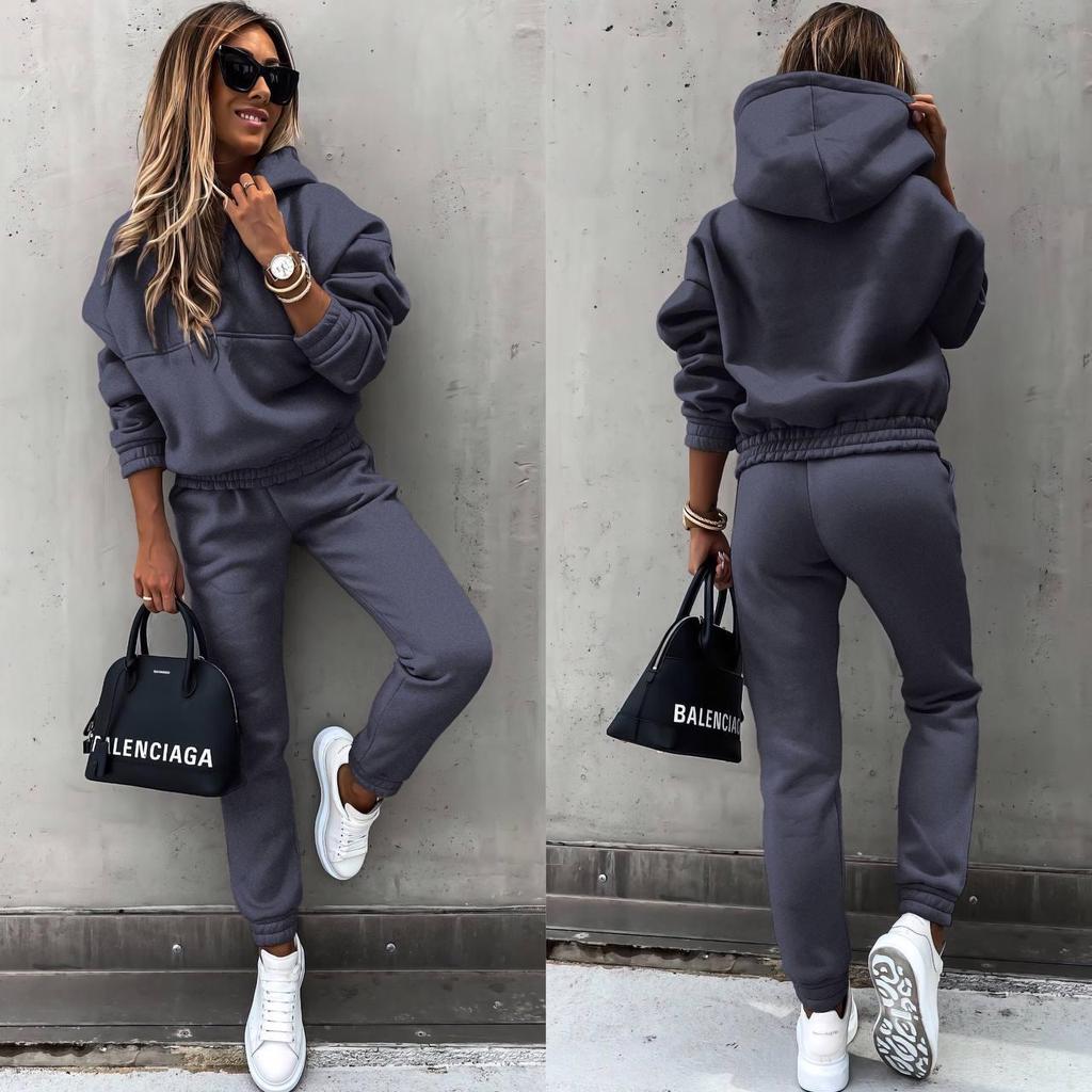 Autumn/Winter 2025 European & American Fashion Long Sleeve Sport Casual Sweatshirt Set