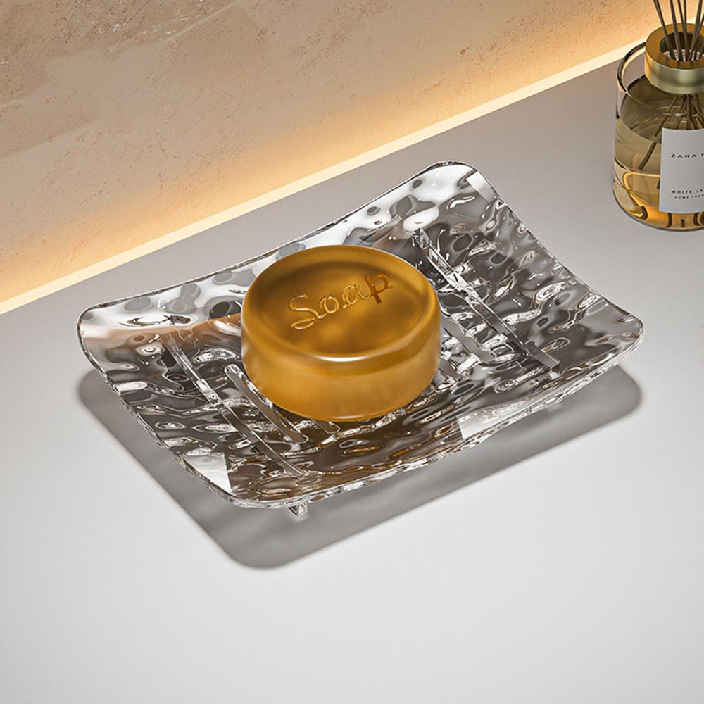 Luxury Modern Soap Dish with Drainage Design Elegant Bathroom Organizer Single Layer Soap Holder