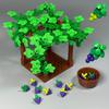 MOC Кубики Виноградная Площадь Виноградная Решетка Лоза Ферма Растение Садовая Сцена Городская Модель Образовательные Строительные Блоки Детская Игрушка