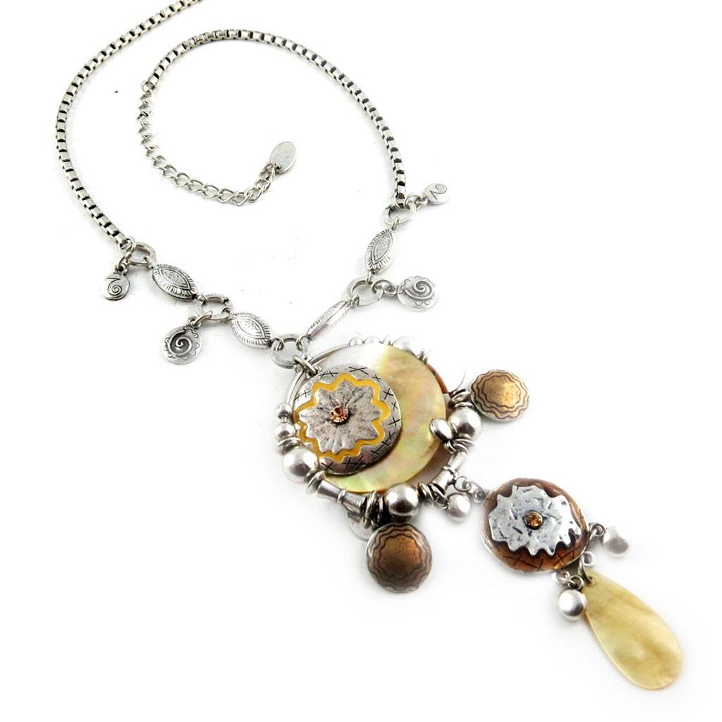 Les Trésors De Lily [E1379] - Дизайнерское колье «София» бежевое