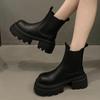 Женские ботильоны челси на платформе, модные зимние ботинки, женские брендовые кожаные туфли, зима 2024, трендовые каблуки, массивные готические ботинки Mujer