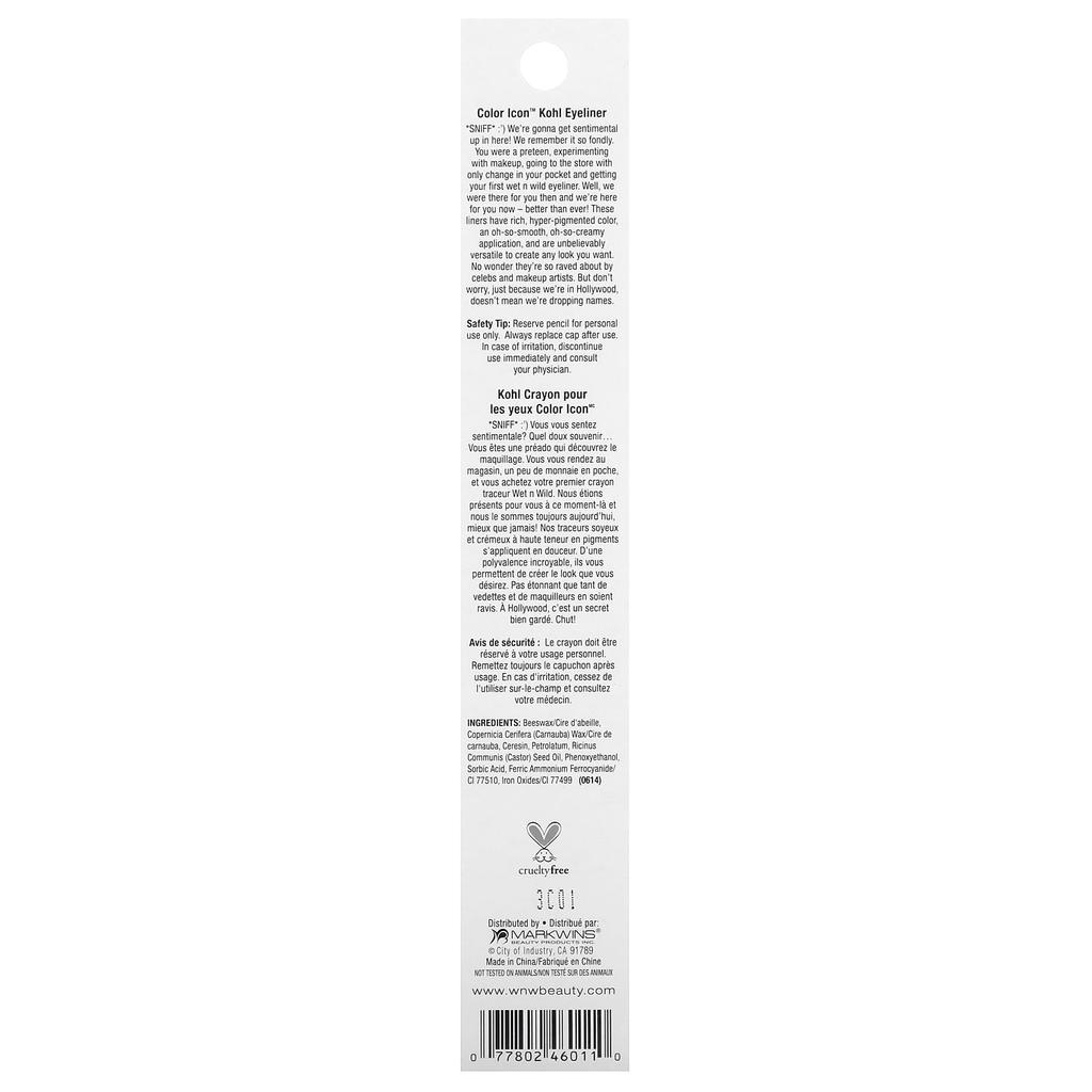 Color Icon, Kohl Eyeliner, 601A Baby's God Black, 1.4G(0.04Oz)