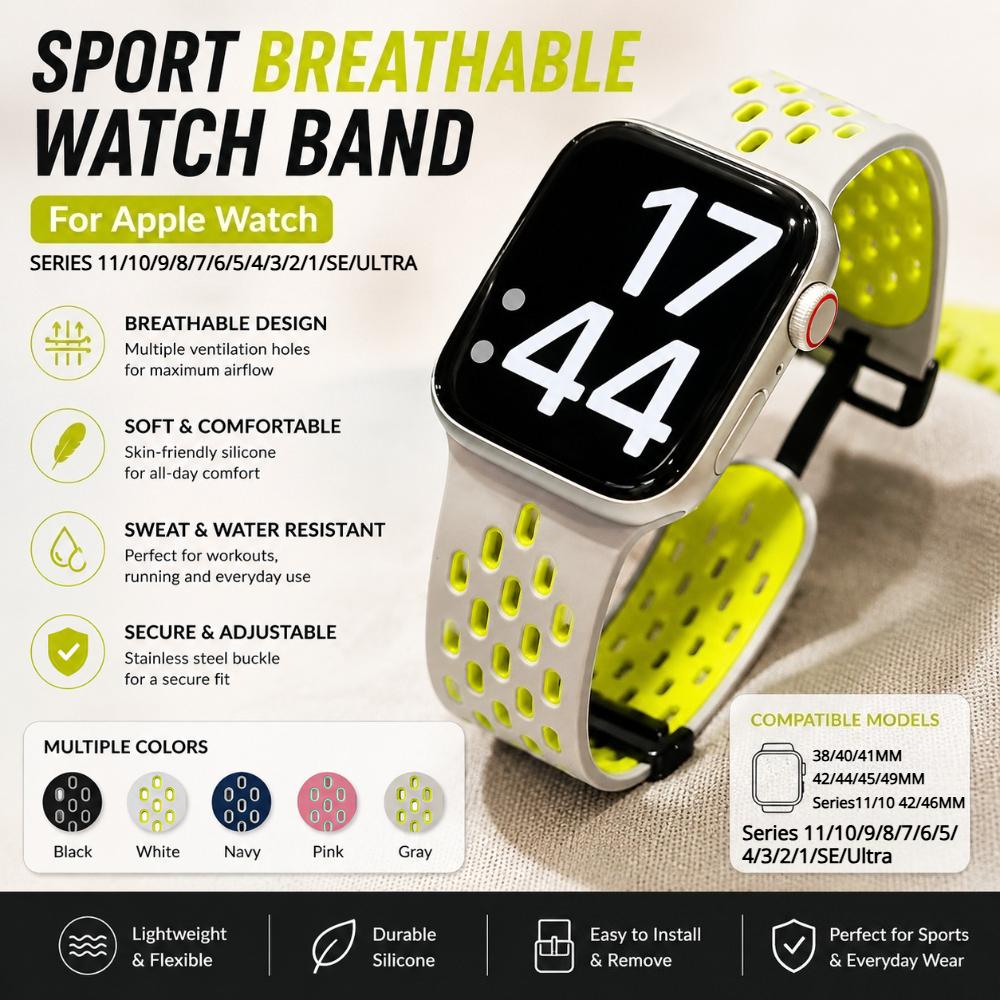 Магнитный силиконовый ремешок для Apple Watch Band Ultra 3 2 49мм 45мм 41мм Браслет для iWatch Series 11 10 9 8 7 6 SE 5 4 3 38мм 46мм 42мм 44мм