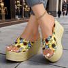 Sexy Gold Sandals Women Summer 2025 Chunky Platform Wedges Slippers Woman Comfort Light Weight Outdoor Shoes Women Slides Women