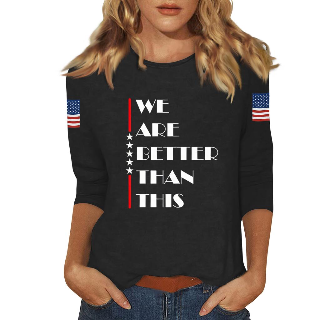 Women's Casual Fashionable Sexy Comfortable Neck Three-Quarter Sleeve Top