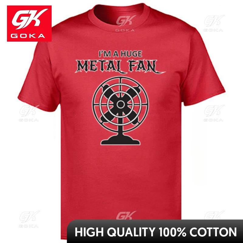 Im A Huge Metal Fan Tops T Shirt Crew Neck Cotton Adult Top Tshirts Camisa Tops Tees Short Sleeve Streetwear