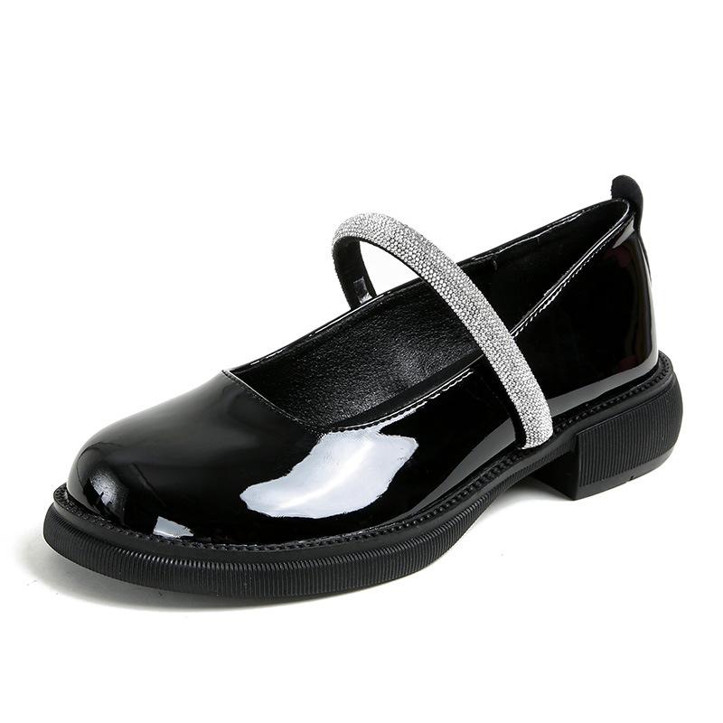 Женская обувь Mary Jane из лакированной кожи, лоферы в стиле ретро на массивном каблуке, женская обувь больших размеров
