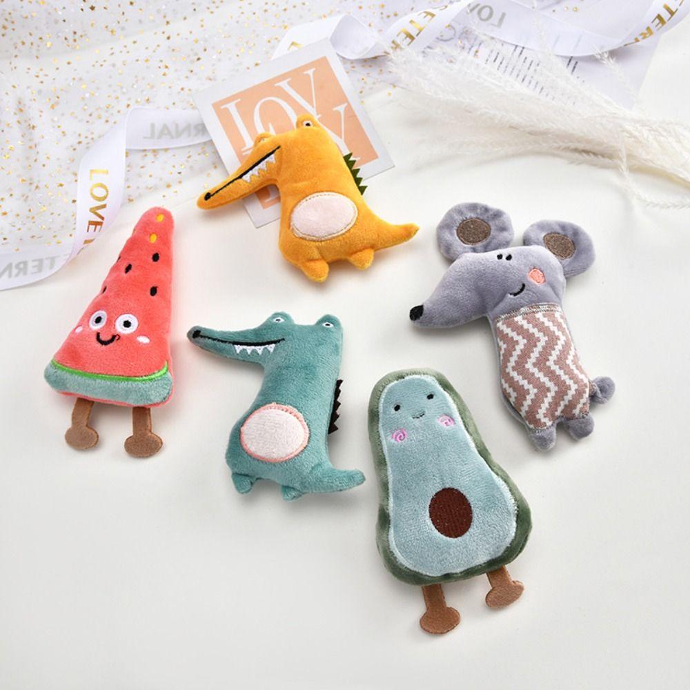 Cartoon Bite Resistant Plush Toy Cats Dogs Cotton Filled Doll Pet Partner Funny Pet Toys