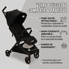 NANIA - Poussette ultra-compacte - Babyjet - Sac de transport inclus - 4 roues - Noir